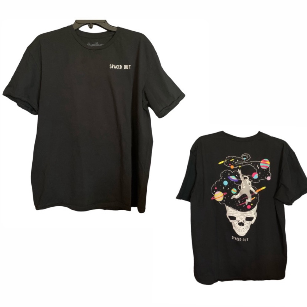 Threadless Spaced out skull black graphic tee
